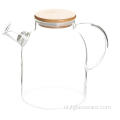 50oz handgemaakte hoge borosilicaatglas water theepot karaf